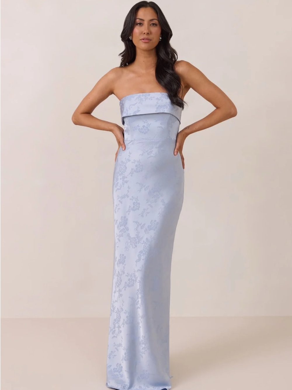 Park and Fifth Strapless Devon Dress Blue Mineral Jacquard Brand New W/ Tags